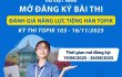 Thông báo kỳ thi năng lực tiếng Hàn Topik 103