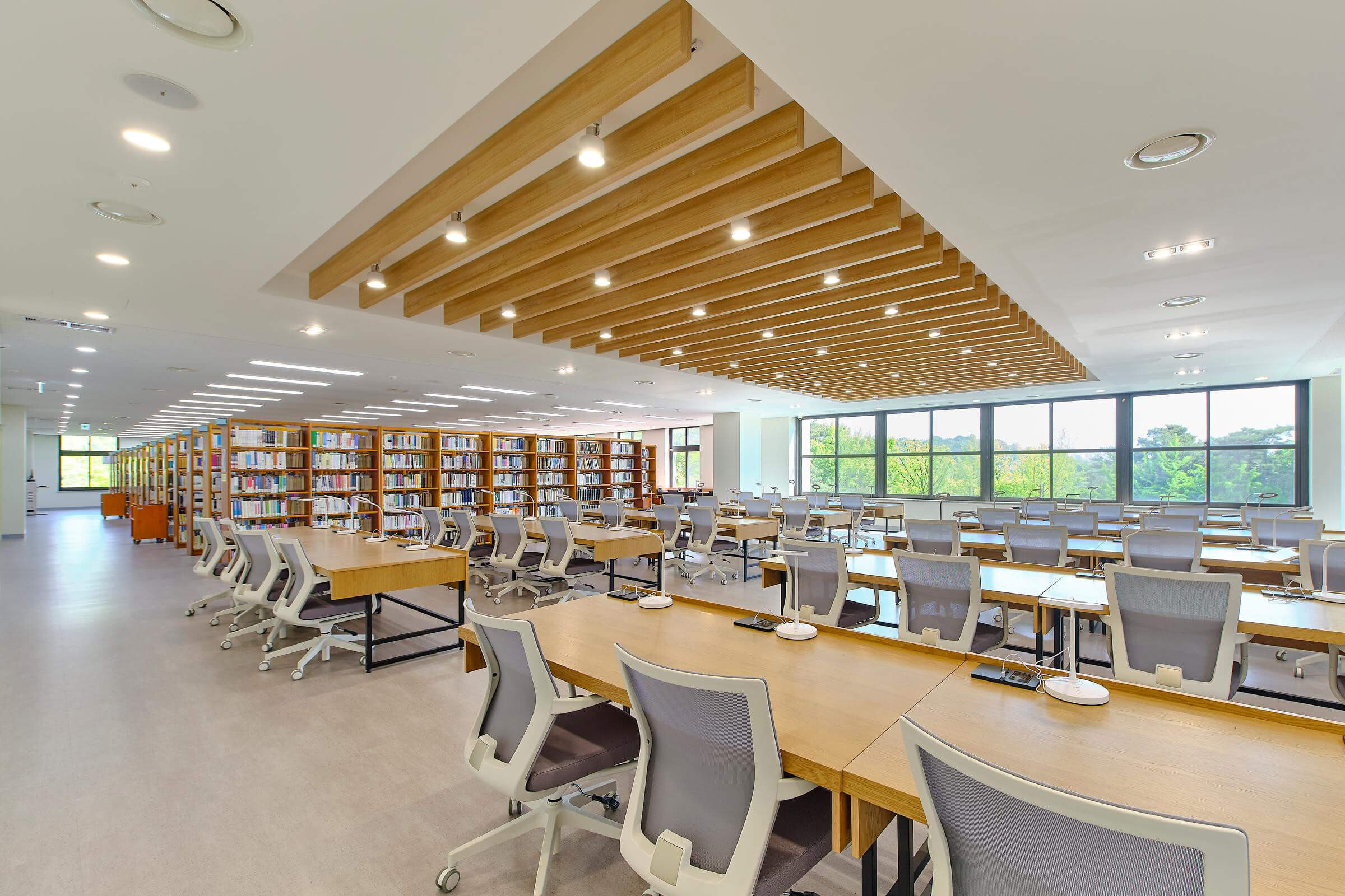 thư viện rộng rãi tại Đại học Catholic