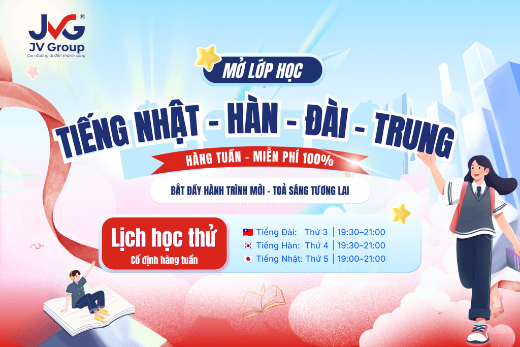 Học thử tiếng miễn phí chỉ có tại JVGROUP
